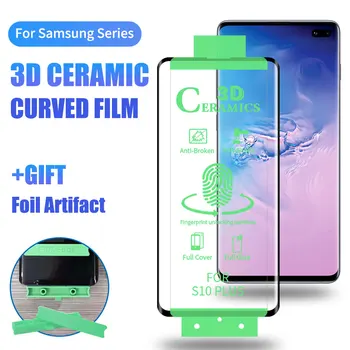Visą Klijai Minkštas Lenkta Keramika Screen Protector For Samsung Galaxy S20 Ultra 10 S8 S9 Pastaba 8 9 10 Plius filmas Ne Grūdintas Stiklas