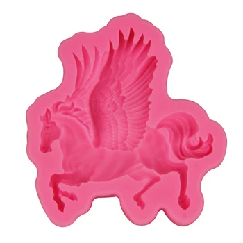 1pcs 3D Arklių Minkštas Silikoninis Pelėsių Vienaragis Muilo Tortas Dekoro Kepimo Formų Pegasus Tortas Dekoravimo Priemonės Tortas Pelėsių Sparnus TSLM1