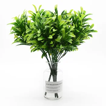 Dirbtiniai augalai pigūs Žalias lapas navidad plastiko waterweed vestuvių dekoratyvinių gėlių vaza namų dekoro dekoratyvinių vazonas