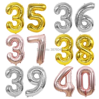 40inch numeris 35 36 37 38 39 40 balionas auksas, sidabras osioms šalies apdailos hamoudeh 35 36 37 38. 39 40 gimtadienio balionai