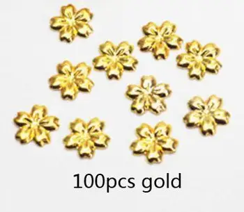 100vnt Mini Golden Sakura Kniedės Dervos Įdarai 