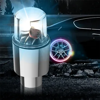 2vnt LED Automobilių Nuoma, Ratų Padangos, Padangų Dulkių Kalbėjo Flash Šviesos Vožtuvų Kotus & Kepurės Priedai