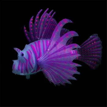 Akvariumas Dirbtinės Šviesos Lionfish Stiliaus Silikono Žuvų Plūduriuoja Švyti Tamsoje Apdailos Ornamentu Naminių Reikmenys