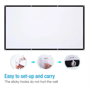 Projektorius Paprastas Užuolaidų Anti-light Ekrano Namo Lauko Office Portable 3d HD Projektorių Ekranai, Projekcijos Ekranai prie Sienos tvirtinamas