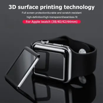 3D HD Grūdintas Stiklas Apple Žiūrėti Serija 3 2 1 42MM 38MM Full Screen Protector filmas iWatch skaičius 4/5 44MM 40MM Visą klijai stiklo
