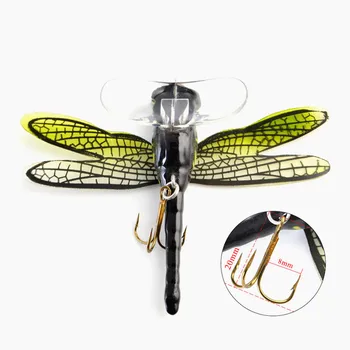 Naujas Topwater Dragonfly Sausų Musių Vabzdžių Skristi Žvejybos Masalas 6g 75mm Upėtakis Popper Dirbtinis Masalas Wobblers Už Velkamosiomis Sunku Suvilioti