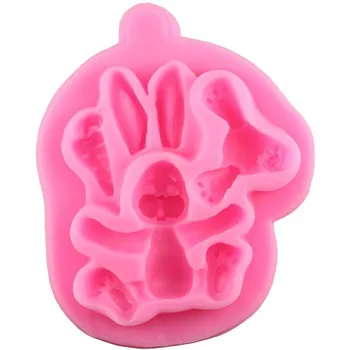 3D Triušis Easter Bunny Silikono Formos Keksiukų Topper Minkštas Tortas Dekoravimo Priemonės, Sausainių Kepimo Saldainiai, Šokoladas Gumpaste Pelėsių