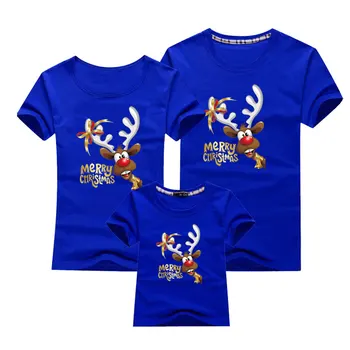 Kalėdų Šeimos T-shirt Animacinių filmų Spausdinti Medvilnės Drabužius Šeimos Atitikimo Komplektus Tėvas, Motina, Sūnus, Dukra, T-shirt