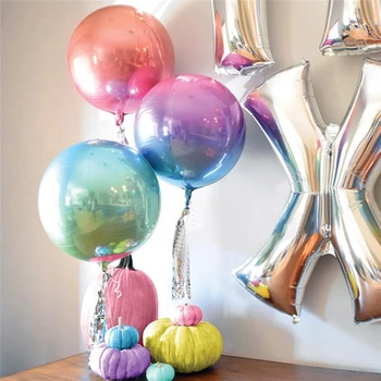 Naujas! 22inch 4d vaivorykštė gradiento spalvos balionus, gimtadienio, vestuvių šventė šalies apdailos diskoteka balionas photobooth fonas