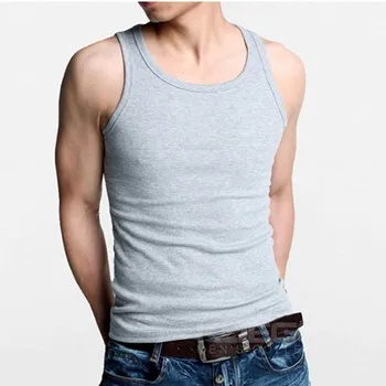 Naujas Mados Vyrų Raumenų Rankovių Slim Tee Marškinėliai Bako Viršuje Kultūrizmo Fitneso Vest Stilingas Mens Liesas Tankų