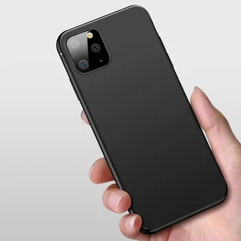 Paprastumas Juoda Silicio Minkštas Telefono dėklas Skirtas iPhone 12 11 Pro 12 mini X Xr Xs Max 5 5S SE 2020 6 6S 7 8 Plus Matte Padengti