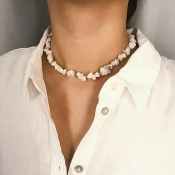 Populiarus Zawalcowany Choker Moterų Akmens Collares Karoliai Moterų Naujų Papuošalų collares de moda 2020 m.