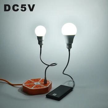 DC5V LED Lemputės USB Bubble Ball Lemputės 3W 10W PVC Nešiojamų Avarinė Lempa Su Lanksčios Metalinės Žarnos Galios Banko Sąsiuvinis
