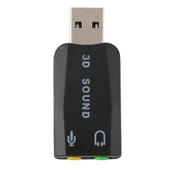 Sandėlyje! USB 2.0 į 3D Mic Garsiakalbių Garso Ausinių Garso plokštės Adapteris 5.1 PC Nešiojamas Naują Atvykimo