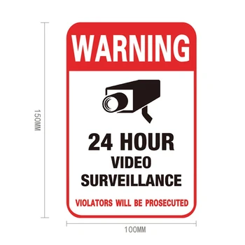 1 vnt./daug Vandeniui, Saulės Namų CCTV Vaizdo Stebėjimo Saugumo Kameros Signalizacijos Lipdukas Įspėjamųjų Ženklų Lipdukas