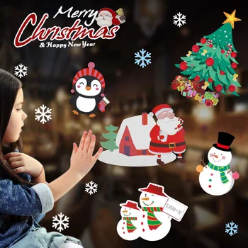 1 Lapas Linksmų Kalėdų Langų Lipdukai, Vinilo Snaigės Decal Kalėdinė Dekoracija Namo Sienos, Stiklo Lipdukai Vaikai Kambario Dekoro