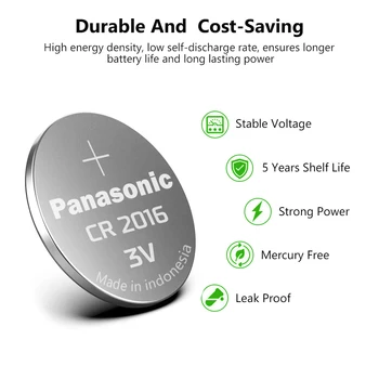 10pc originalaus PANASONIC CR2016 laikrodžiai 3 v baterija mygtuką Li-Po Ličio baterija kontroliuoti žaislas automobilis baterija nemokamas pristatymas Žaislas