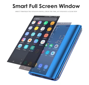 Smart Flip Case for Xiaomi Mi A3 Lite 9 SE 9T Pro CC9 CC9E 10 Pastaba Redmi S2, Y2 4 4X 5 6 6A 7 7A 8 8A 8T K20 Veidrodis Telefono Dangtelį