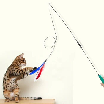 Juokingi Kačių Žaislas Interaktyvus Kačiukas Catcher Kibinimas Lazdelė, Žaislai Katėms Plunksnų Lazdos Stick Augintiniai Braižymo Žaislas Naminių Reikmenys 3PCS