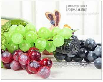 Nekilnojamojo Touch Dirbtinių Vaisių, Vynuogių, Plastikiniai Netikrą Lapai Kalėdų Sode Vestuves Apdailos Maisto Fotografija Rekvizitai