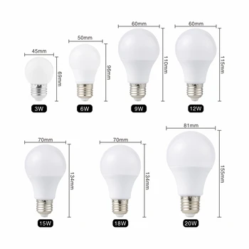 LED E14 LED Lemputė E27 LED Lempa AC 220V 230V 240V 3W 6W 9W 12W 15W 18W 20W Lampada LED Prožektoriai, Stalo Lempa Lempos Lemputė