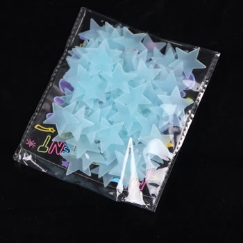 100vnt/maišas Žvaigždės Švyti tamsoje Liuminescencinės Žaislai Vaikams Spalvinga Žvaigždžių 3cm Vaikams 