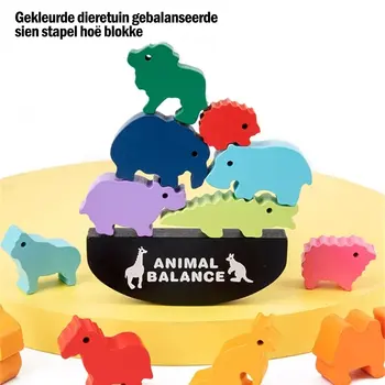 Vaikai Montessori Medinių Gyvūnų Balansas Blokai Stalo Žaidimai Žaislas Dinozauras Švietimo Krovimas Aukšto Pastato Medienos Žaislas Berniukams