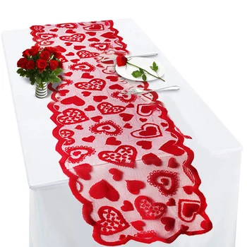 Valentino Dieną-Raudonos Širdies staltiesė, Vienkartiniai Staltiesė Bėgikas, Jubiliejų, Vestuvių Valentino Gimtadienio Apdaila