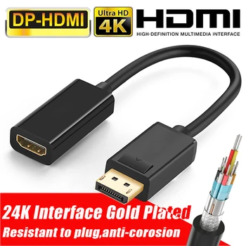 Mini 4K Display Port DP HDMI Female Kabelio Adapteris Keitiklis Display Port HDTV PC HP/DELL 