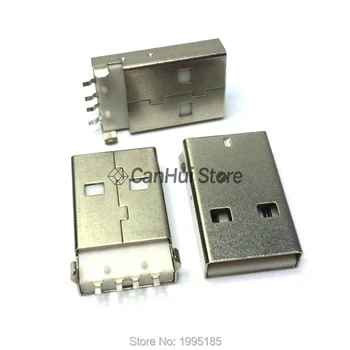 10vnt/daug USB 2.0 Male A Tipo USB PCB Jungties Kištukas 90 laipsnių / 180 laipsnių SMT SMD / CINKAVIMAS ESU 4pin Male USB Jungtis