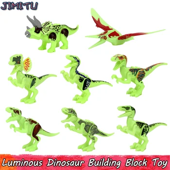 Šviesos Dinozaurų Žaislai Vaikams Juros periodo Tyrannosaurus Švyti Tamsoje Blokai Švietimo Žaislas, Dovana, Namų Puošybai