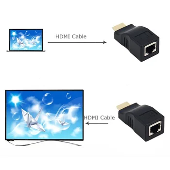 Hdmi extender rj45 4K 3D, HDMI 1.4 30M Plėstuvu, RJ45 Virš Cat 5e/6 Tinklo LAN Ethernet Adapter-didysis išpardavimas