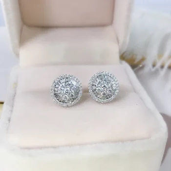 2021 naujos mados halo nekilnojamojo 925 sterlingas sidabro auskarai moterims lady jubiliejų dovana, juvelyriniai dirbiniai didmeninė Valentino Diena E5676