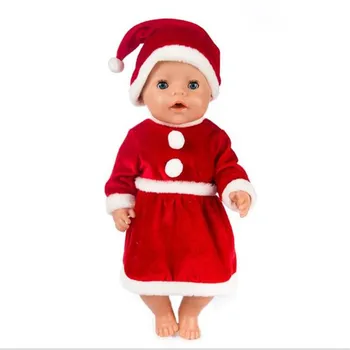 Tinka 18 colių Lėlės Drabužiai 43cm Baby Born Lėlės, Raudona Kalėdų Prabangus Trijų dalių Siūlai Sijonas Drabužių Priedai