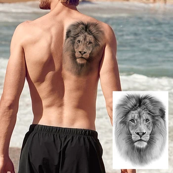 3D Aukštos Kokybės Liūtas, Tigras, Laikinas Tatuiruotes, Vyrų-Berniukų Realus Netikrą Juoda atsparumas Vandeniui Tatuiruotės Decal Suaugusių Šalies Prekių