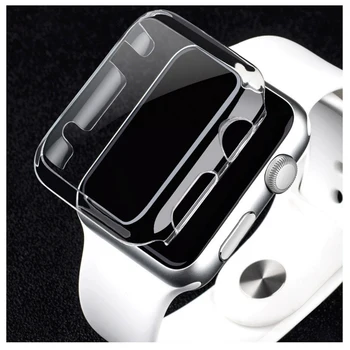 Skaidrus, Apple Watch Serijos 3 2 1 38MM 42MM 360 Visas Minkštas Aišku, TPU Screen Protector Atveju iWatch skaičius 4/5 44MM 40MM