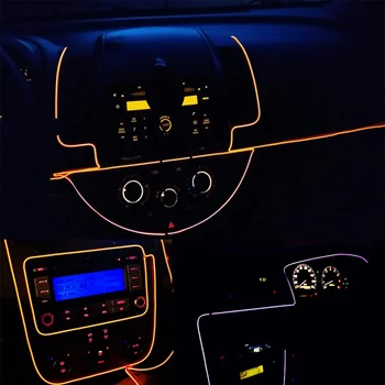 Neoninės šviesos EL Viela su 6mm Siuvimo Edge Led Automobilių Dekoras, Šviesos Šalies Automobilių Vielos Šviesos Neonas LED Juostelės, Lankstus Šviesos 2.3 MM, Virvės Vamzdis