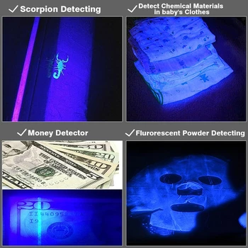 Mini 9 LED UV Žibintuvėlis Ultravioletinių Portable Led žibintuvėlis Ultra Violet I Rašalo Žymeklis Aptikimo Žibintuvėlis Šviesos Lauko UV lempa