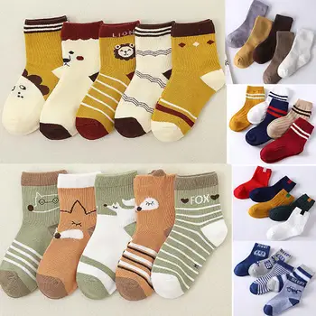 5 poros/daug Rudens Žiemos naujas medvilnės kojinės vaikams, berniukas, mergaitė animaciją automobilių minkštas kūdikių kojinės dovanos vaikams kulkšnies kojinių