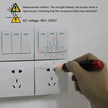 Ne-kreipkitės indukcijos bandymo pieštuku AC110V 220V Voltmeter Įtampos Zondas Voltų Elektros Skaitiklis Rodiklis Galia Detektorius Testeris Lizdas