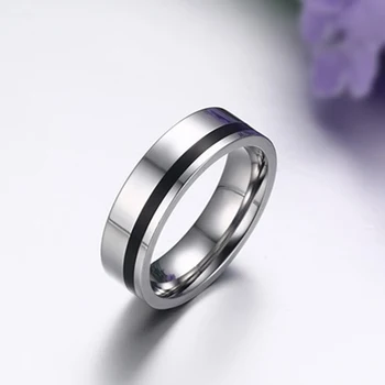 Vestuvių Žiedas, skirtas Mėgėjams Kokybės Titano Pora Žiedas Vyrams ir Moterims, Elegantiška Juoda Emalį Žiedas