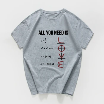 Viskas ko Jums Reikia-Tai Meilė, juokinga Atsitiktinis Marškinėlius moterims trumpomis Rankovėmis vasarą moterys t-shirt Matematika medvilnės moterų drabužiai viršūnes tee harajuku