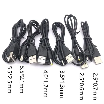USB A Male į DC 2.0 0.6 2.5 3.5 1.35 4.0 1.7 5.5 2.1 5.5 2.5 mm Maitinimo Kištuko Lizdo tipas pratęsimo kabelio jungtis, laidus