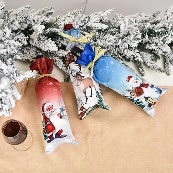 Vyno Butelio Dangtelį, Krepšiai, Kalėdų Senelis, senis besmegenis Briedžių Linksmų Kalėdų Dekoracijas Namuose Naujųjų Metų Vakarienės Stalo Dekoras Navidad 