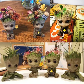 Namų Dekoro Priedai Kūdikių Groot Rašiklio Laikiklis Augalų, Gėlių Vazonas Mielas Medžio Figūrėlės Miniatiūriniai Modelis Sodo Sodinamoji Vazonas Dovanų