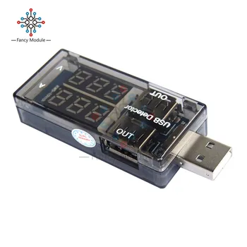 USB Įtampa Srovės Įkrovimo Detektorius Mobiliojo Elektros Srovės Voltmeter Ammeter Įtampos USB Kroviklis, Testeris dviejų eilių Rodo Skaitiklis