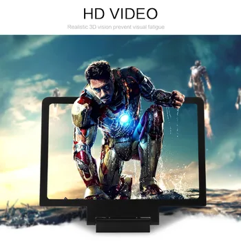 Mobiliojo Telefono Ekrane Stiprintuvo Universal 3D Kino Ekrane Padidinti Ryškus didinamasis stiklas HD Projektorius, Stovas Turėtojas Radiacinės