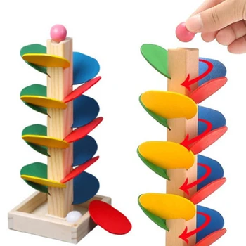 Montessori Švietimo Žaislas Blokų, Mediniai, Medžio, Marmuro Kamuolys Paleisti Kelio Žaidimas Kūdikių Vaikai Žvalgybos Anksti Juguetes Švietimo