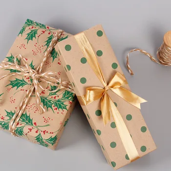 50*70cm 2020 Kalėdų Vyniojamasis Popierius Vestuvių Žalia Apdaila Dovana Wrap Artware Kraft Pakavimo Popieriaus Velenas Popieriaus Origami Popieriaus