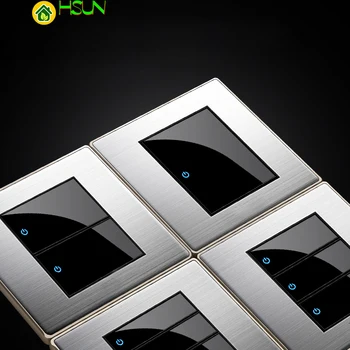 CE 86 tipo LED atsitiktinių taškų pereiti veidrodis iš akrilo namų nerūdijančio plieno šepečiu skydelis 1 2 3 4 Gauja 1 Būdas 2 Būdas ES Lizdas USB